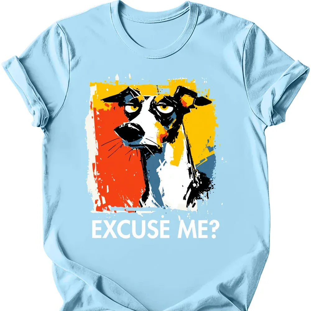 Greyhound excuse me tee light blue