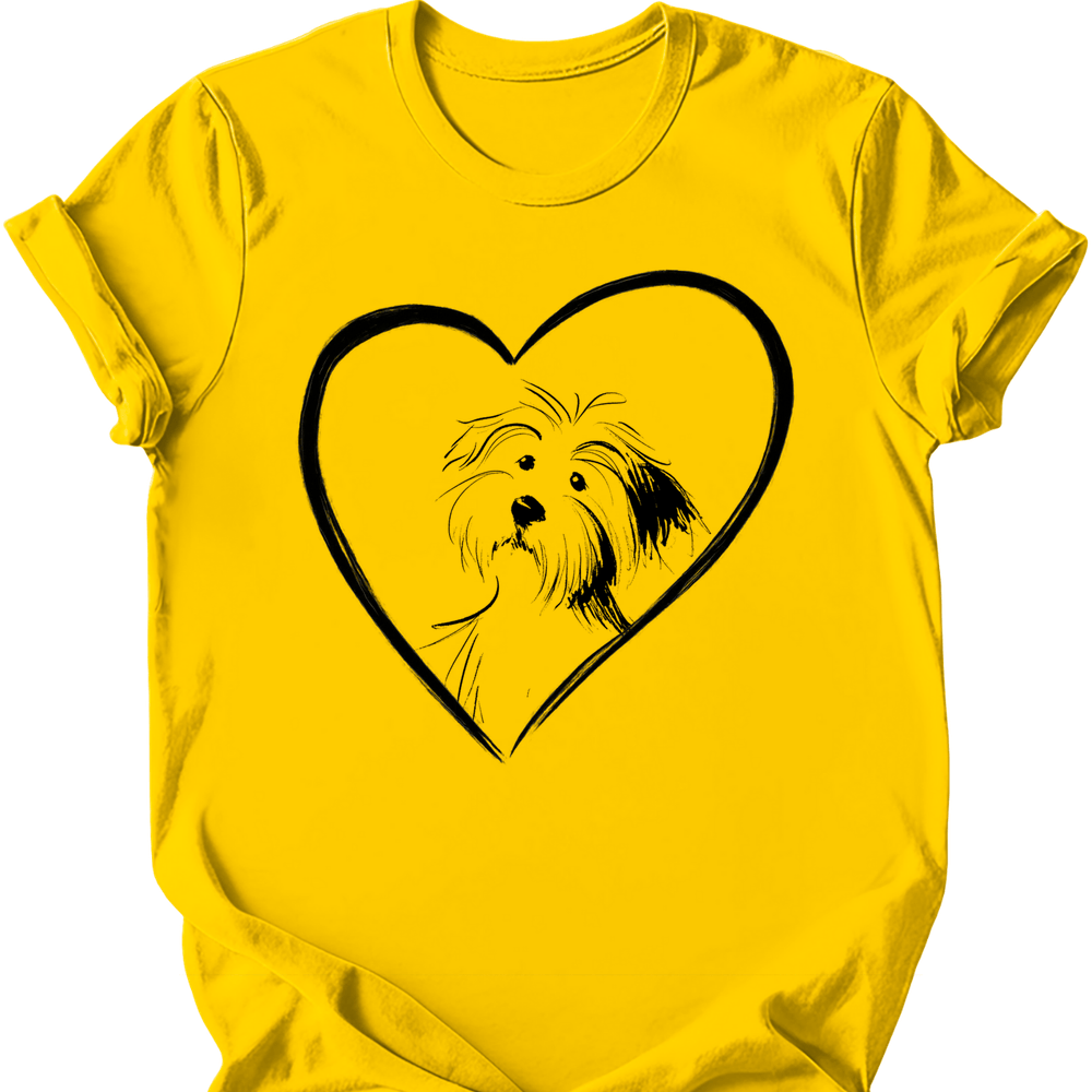 Havanese heart dog tee daisy