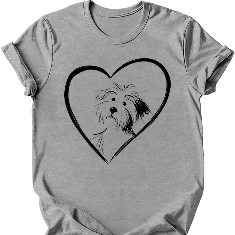 Havanese heart dog tee sport grey