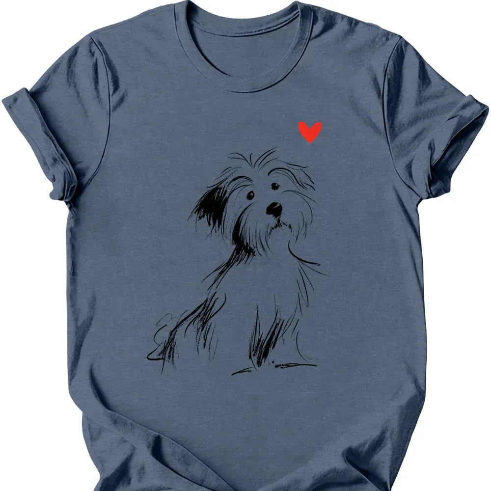 Havanese sketch tee heather indigo