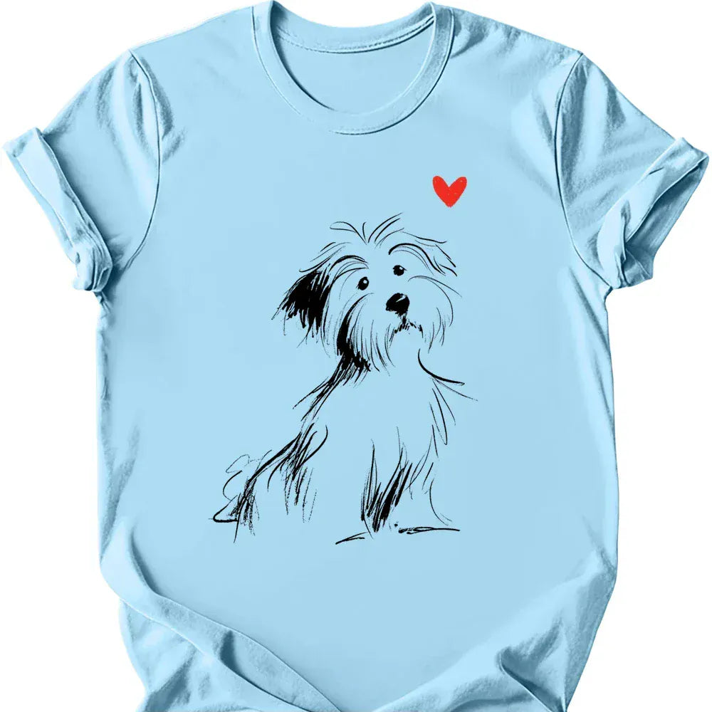 Havanese sketch tee light blue