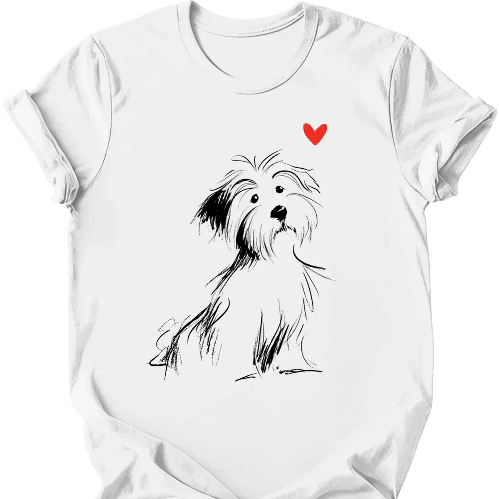Havanese sketch tee white