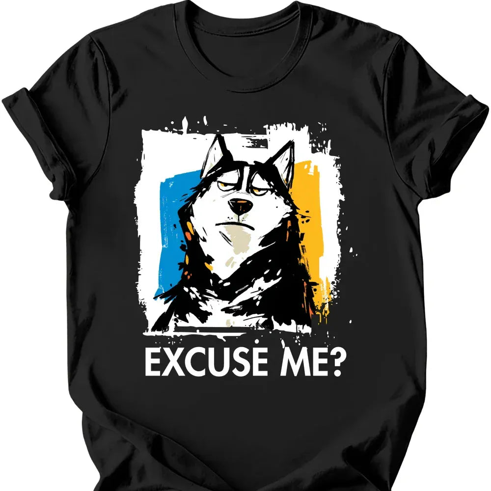 Husky excuse me tee black