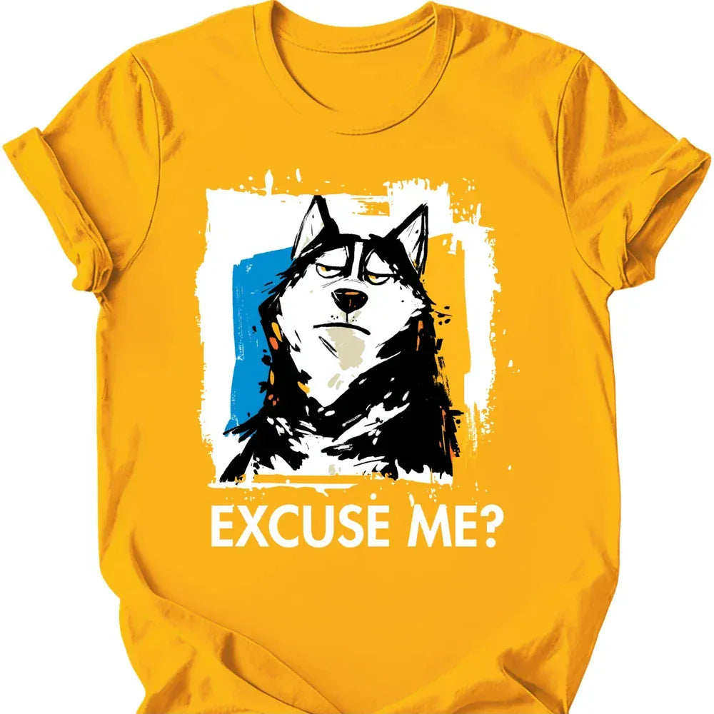 Husky excuse me tee gold