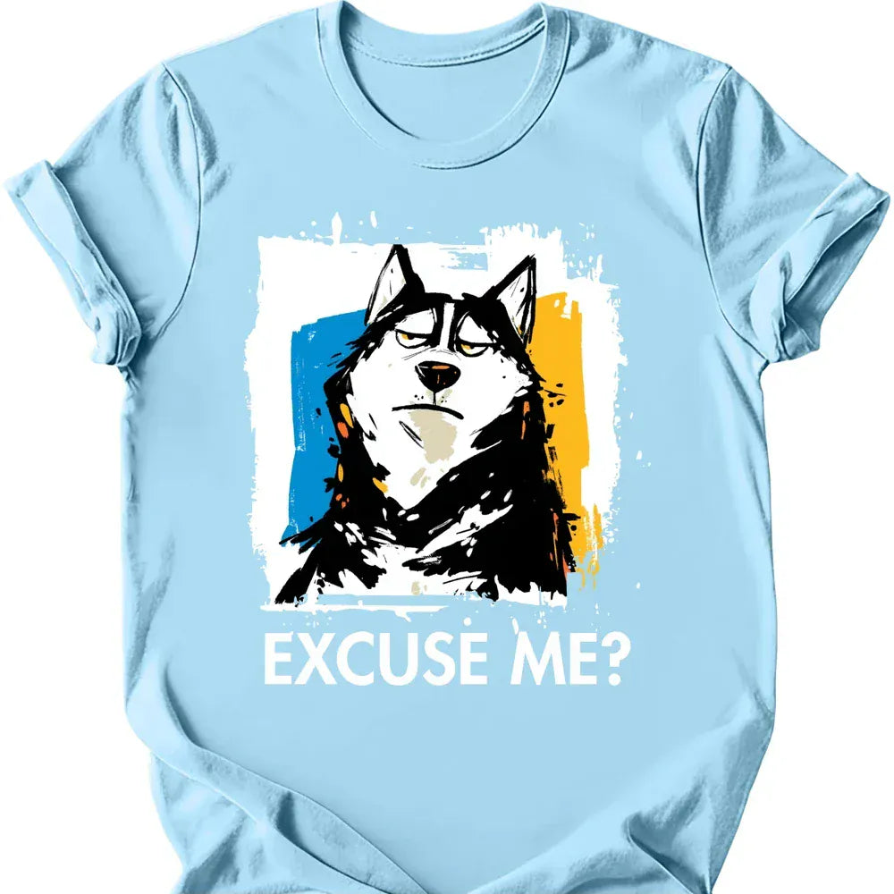 Husky excuse me tee light blue