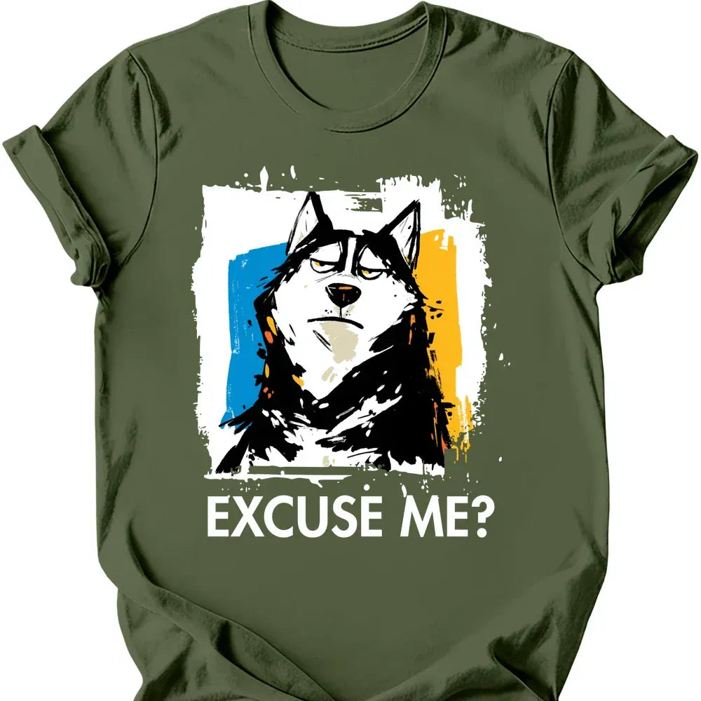 Husky excuse me tee military green