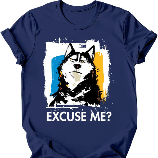 Husky excuse me tee navy