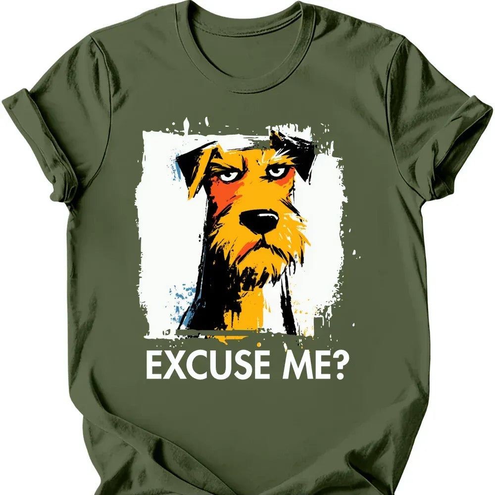 Irish Terrier excuse me tee military green