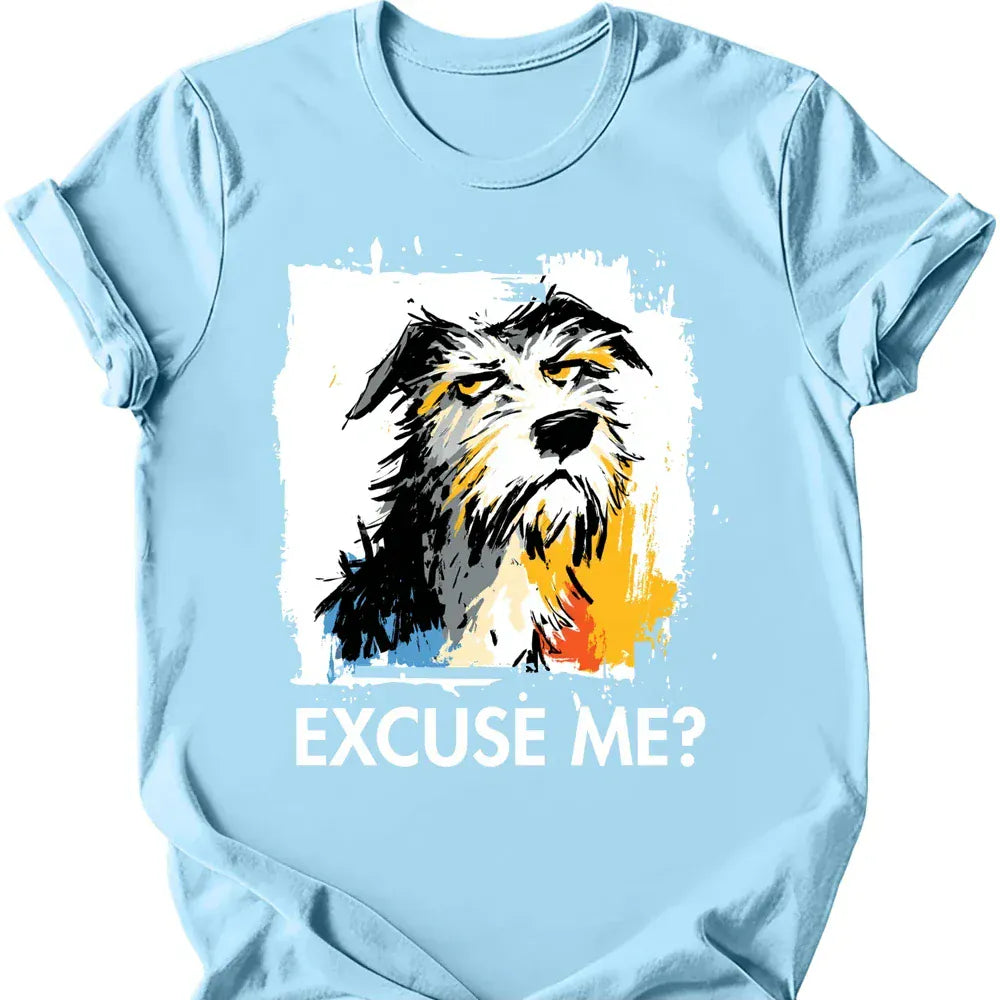 Irish Wolfhound excuse me tee light blue