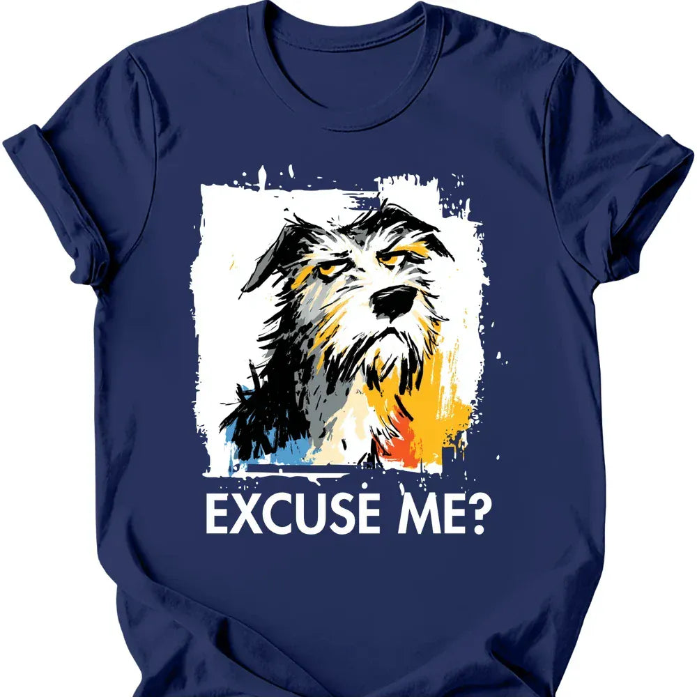 Irish Wolfhound excuse me tee navy