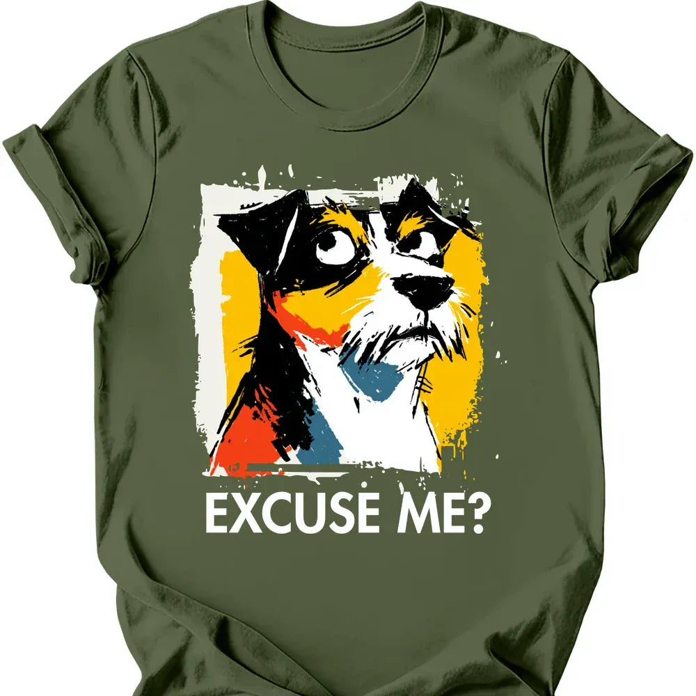 Jack Russell excuse me tee military green