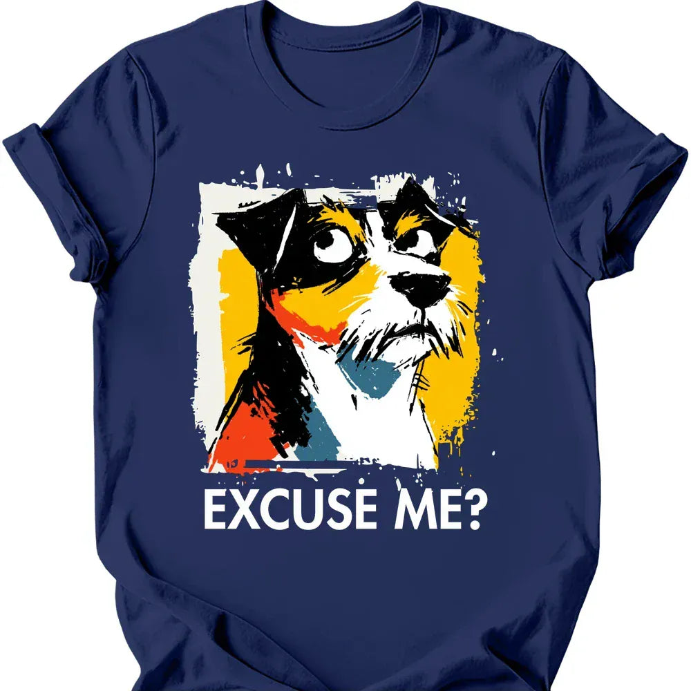 Jack Russell excuse me tee navy