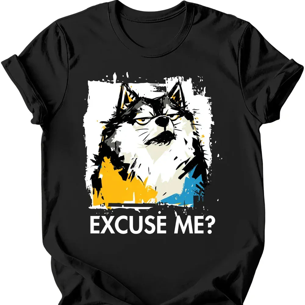 Keeshond excuse me tee black