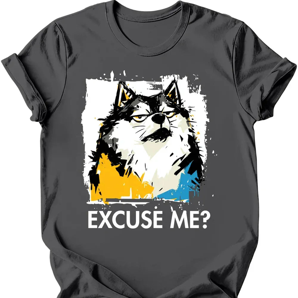 Keeshond excuse me tee charcoal