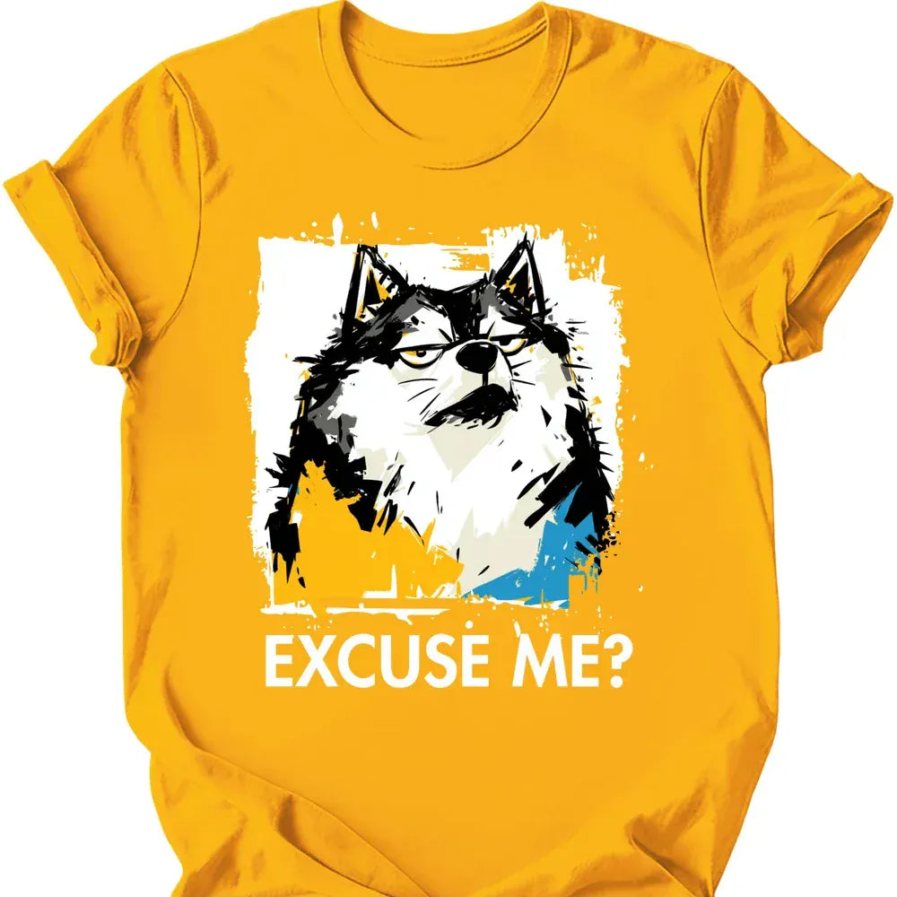 Keeshond excuse me tee gold