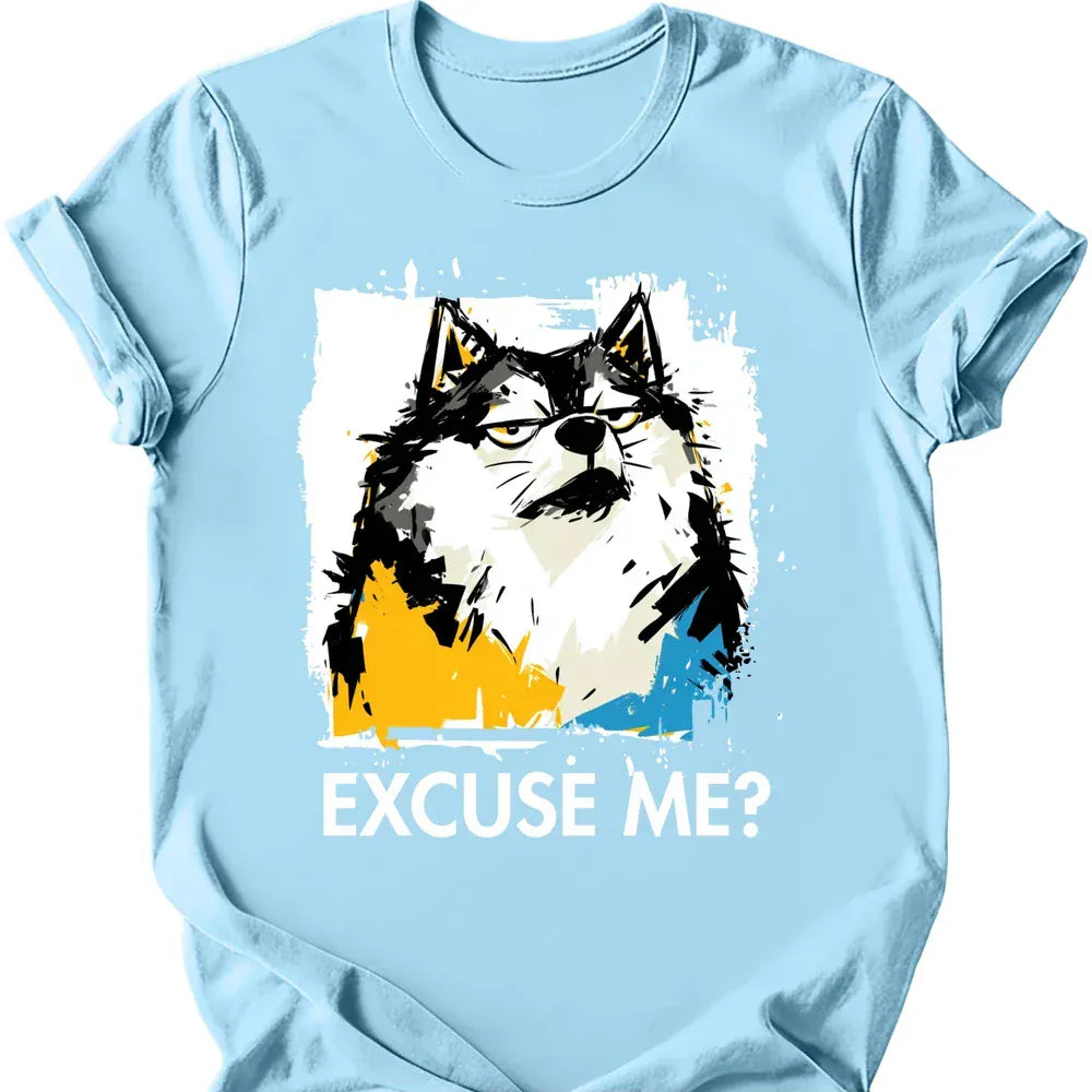 Keeshond excuse me tee light blue