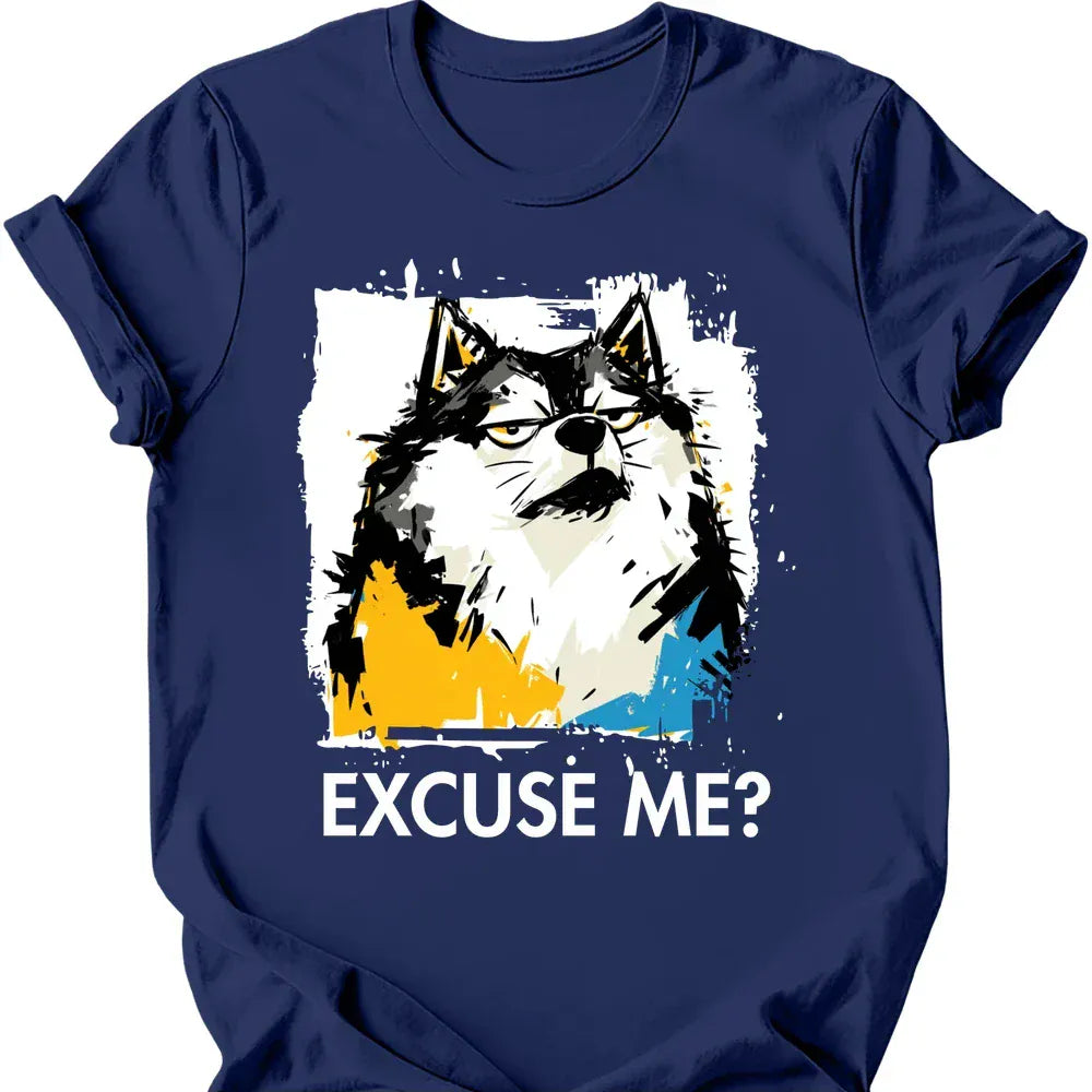 Keeshond excuse me tee navy
