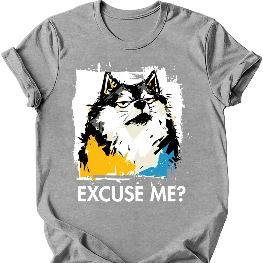 Keeshond excuse me tee sport grey