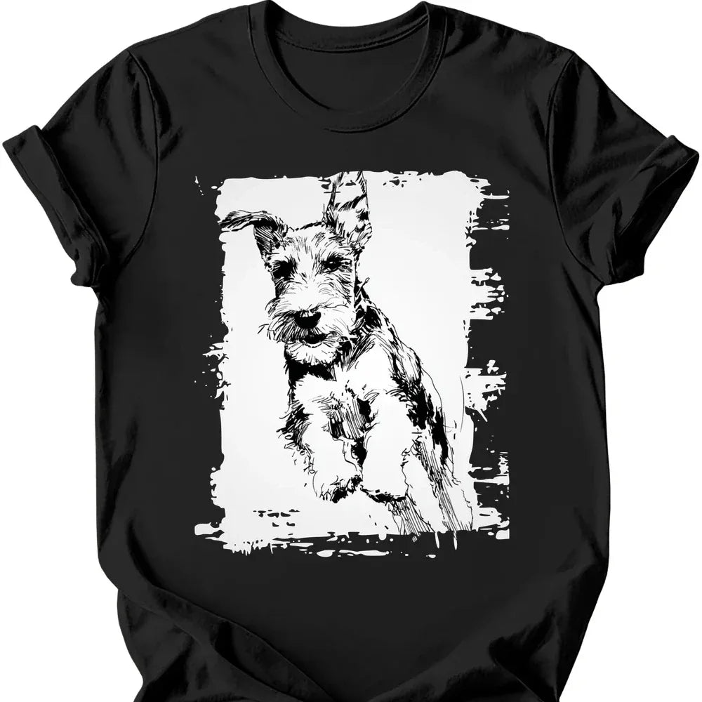 Kerry Blue Terrier running dog tee black