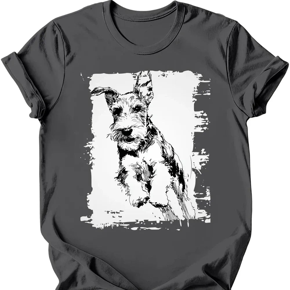 Kerry Blue Terrier running dog tee charcoal