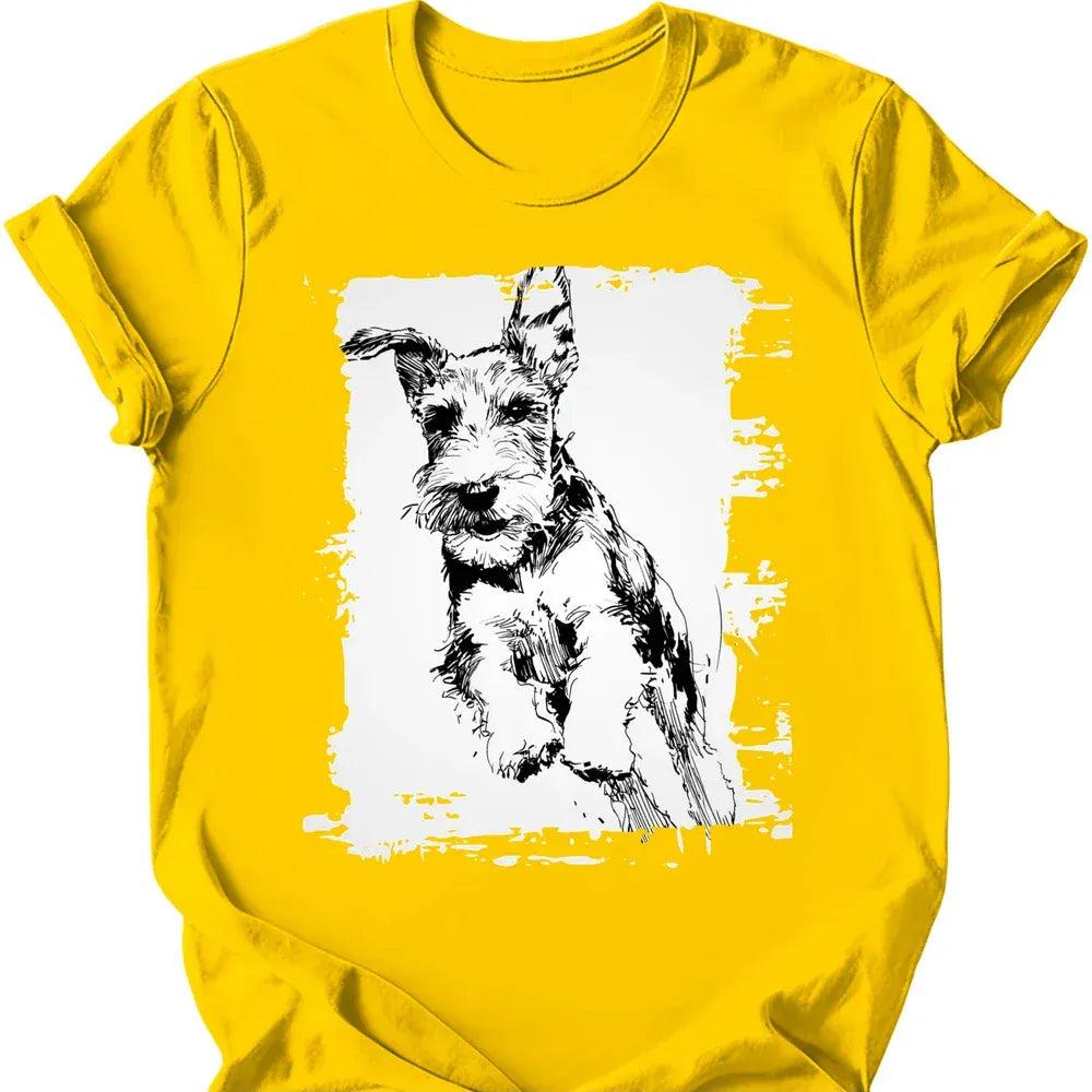 Kerry Blue Terrier running dog tee daisy