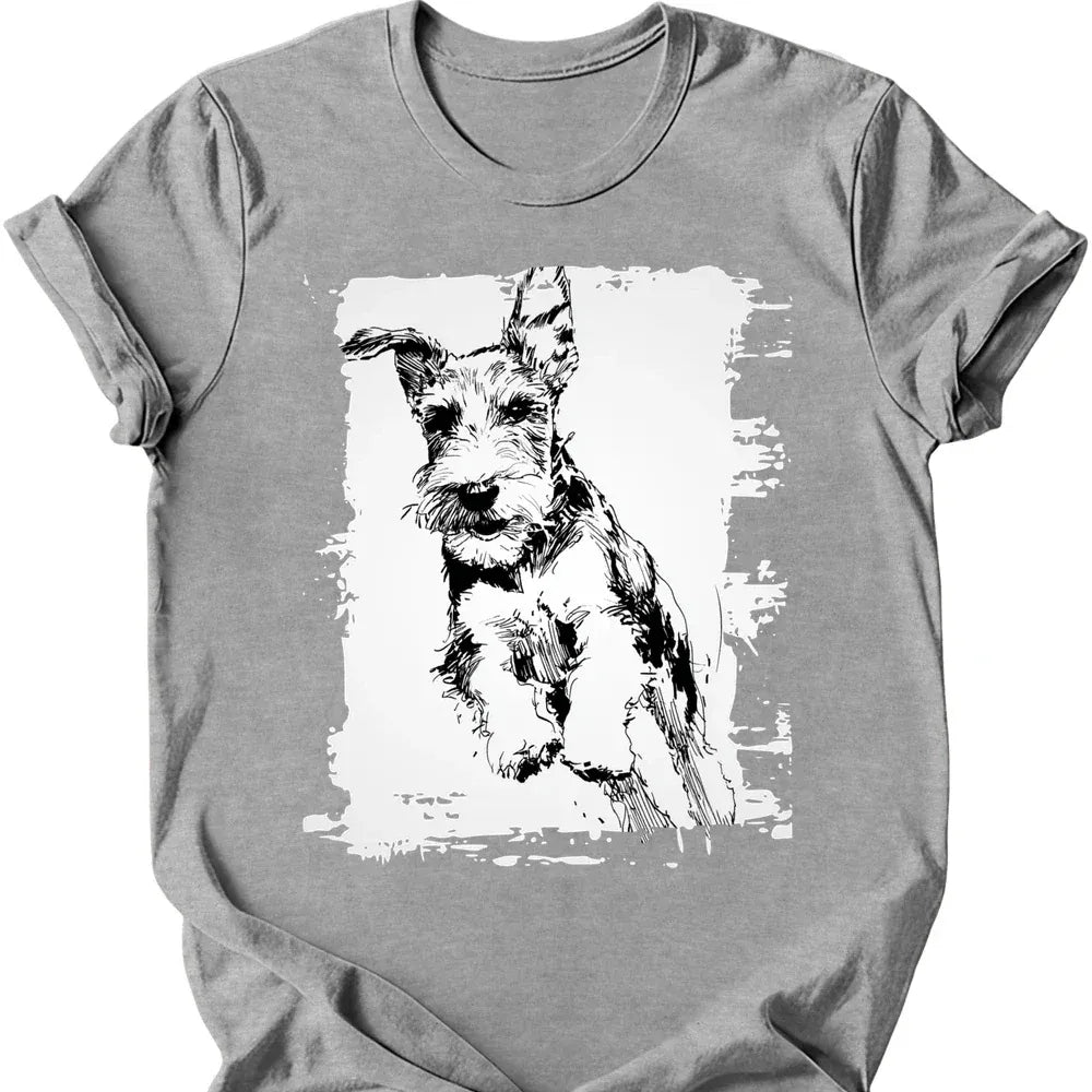 Kerry Blue Terrier running dog tee sport grey