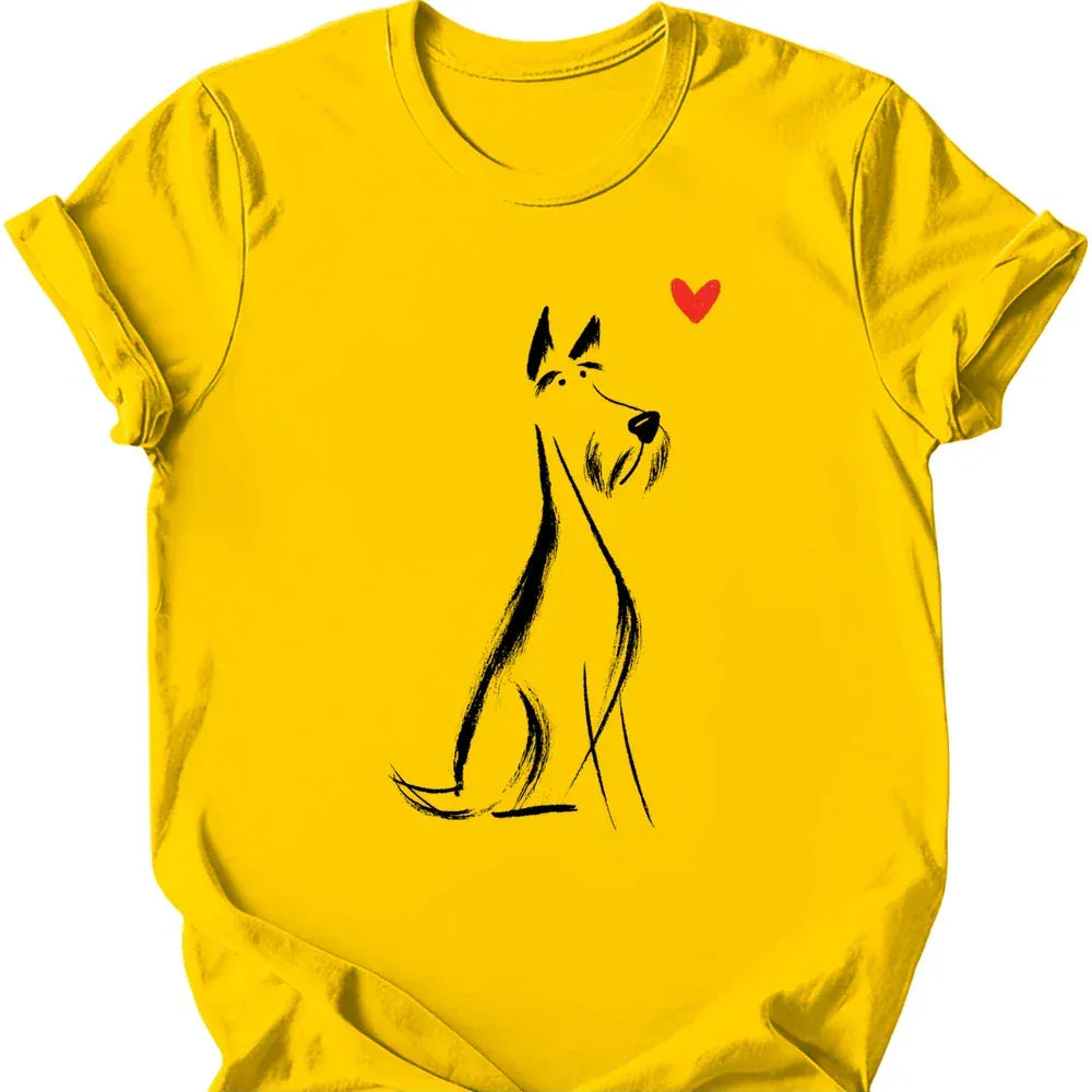 Kerry Blue Terrier sketch tee daisy