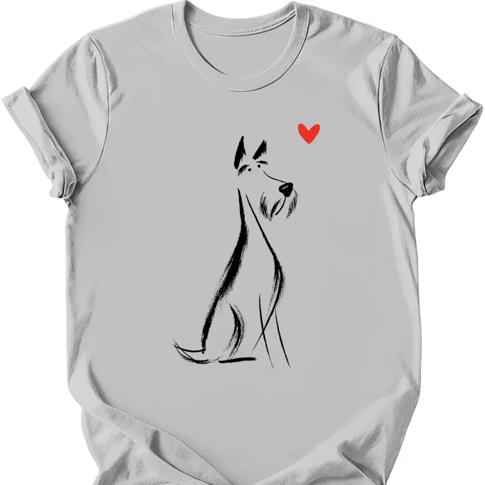 Kerry Blue Terrier sketch tee ice grey