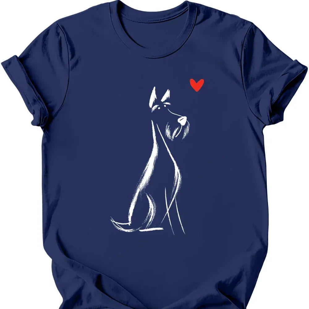 Kerry Blue Terrier sketch tee navy