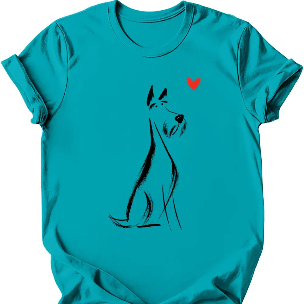 Kerry Blue Terrier sketch tee tropical blue