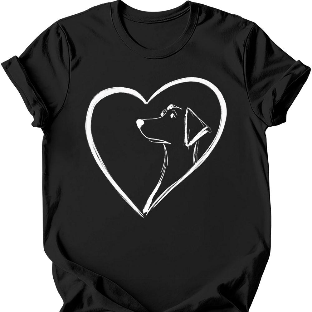 Labrador heart dog tee black