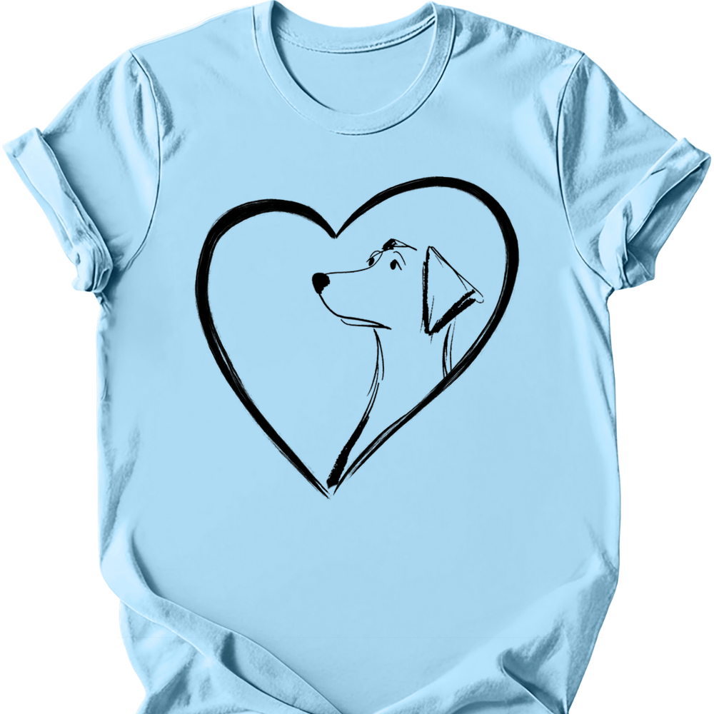 Labrador heart dog tee light blue