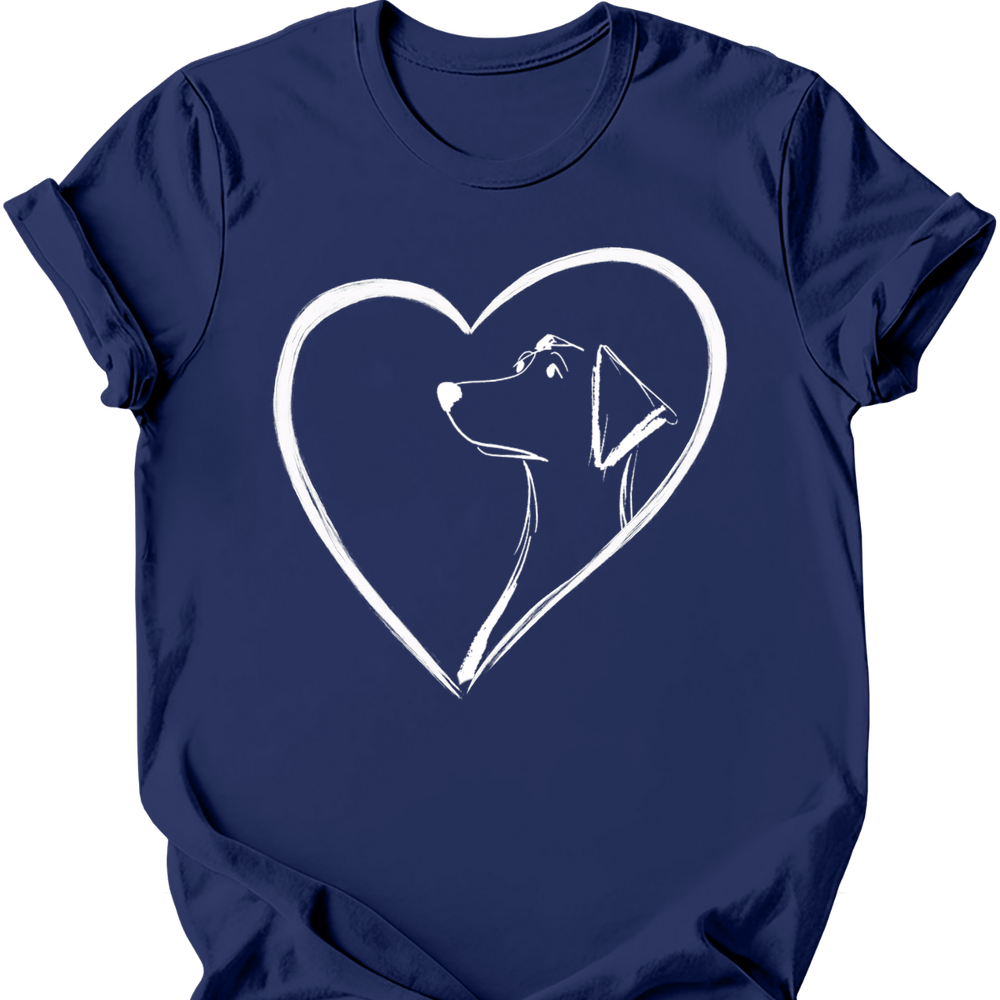 Labrador heart dog tee navy
