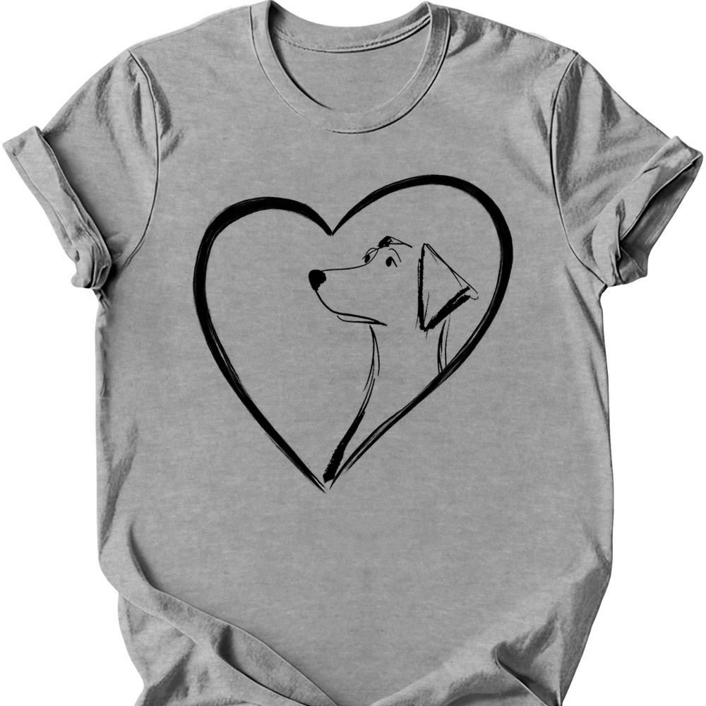 Labrador heart dog tee sport grey
