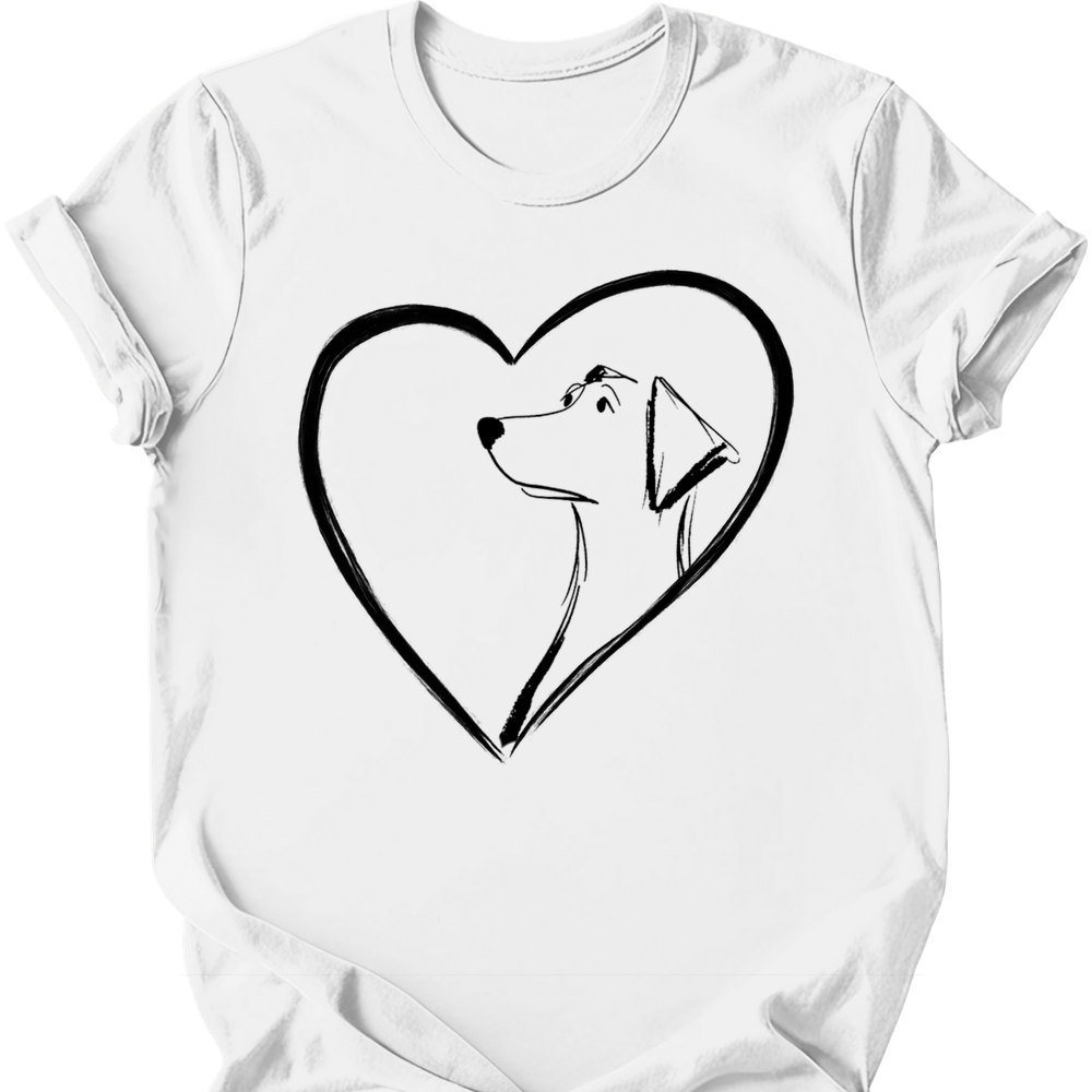 Labrador heart dog tee white