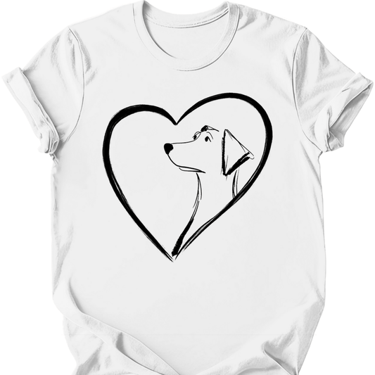Labrador heart dog tee white