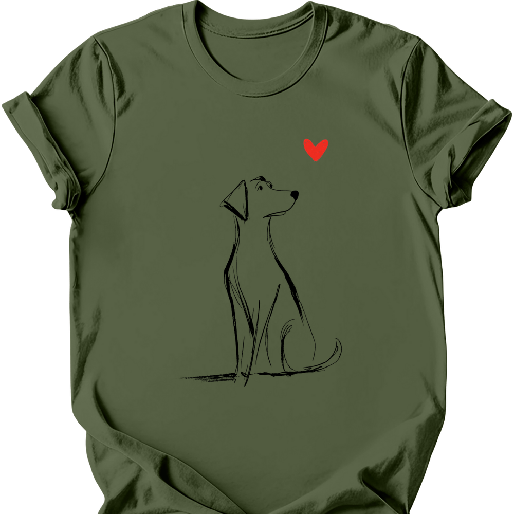 Labrador sketch tee military green