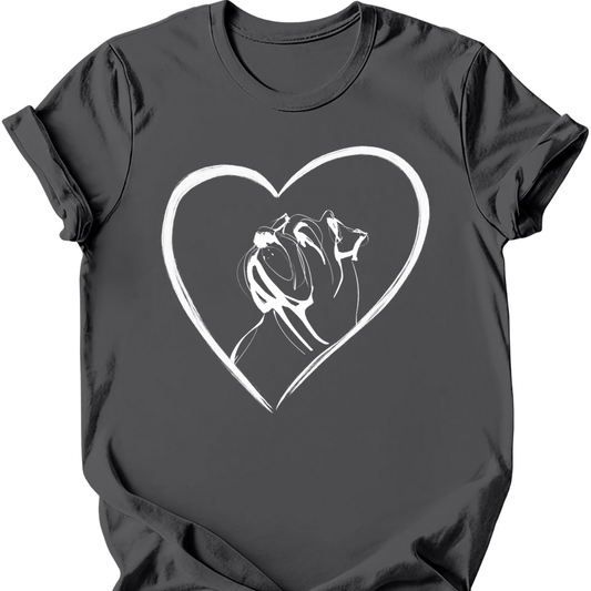 Mastiff heart dog tee charcoal