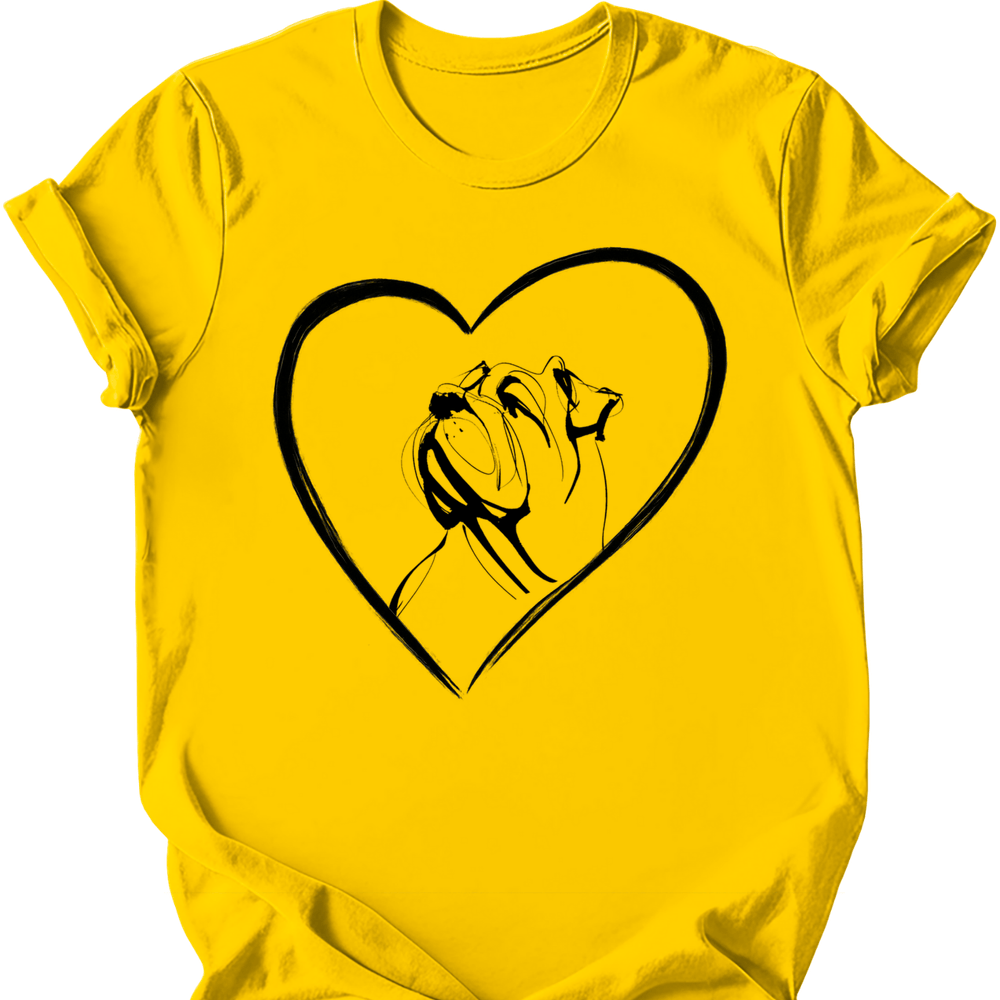 Mastiff heart dog tee daisy