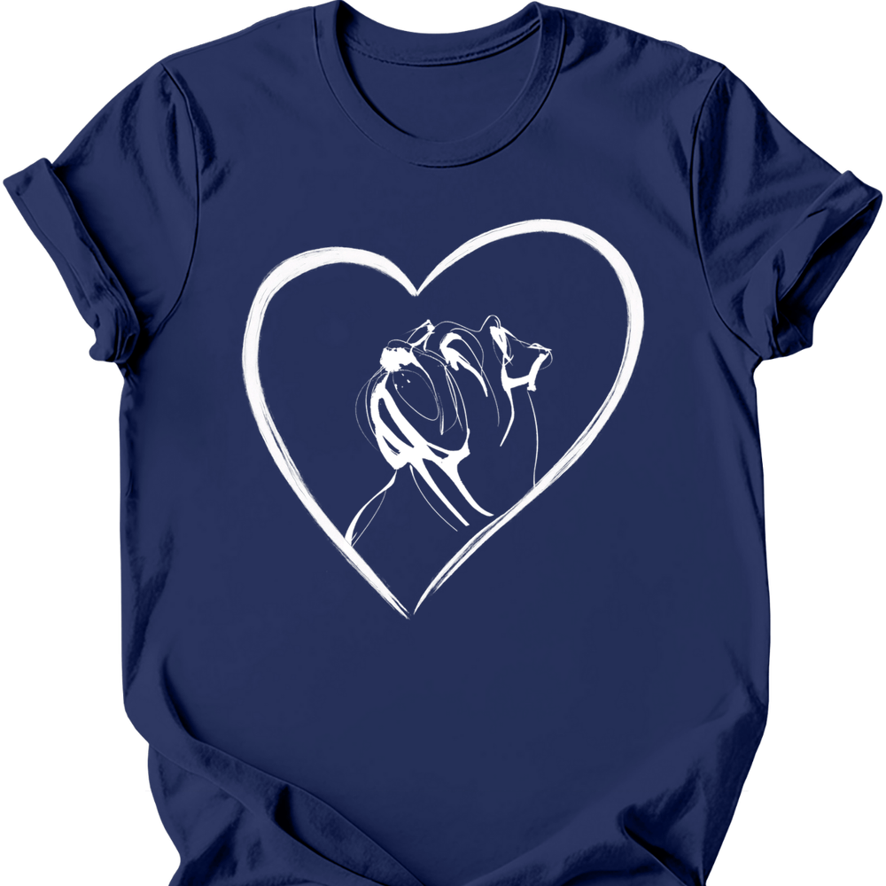 Mastiff heart dog tee navy