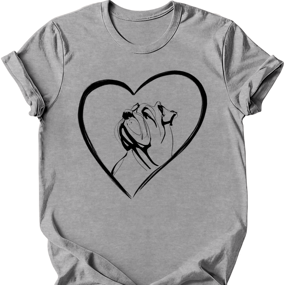 Mastiff heart dog tee sport grey