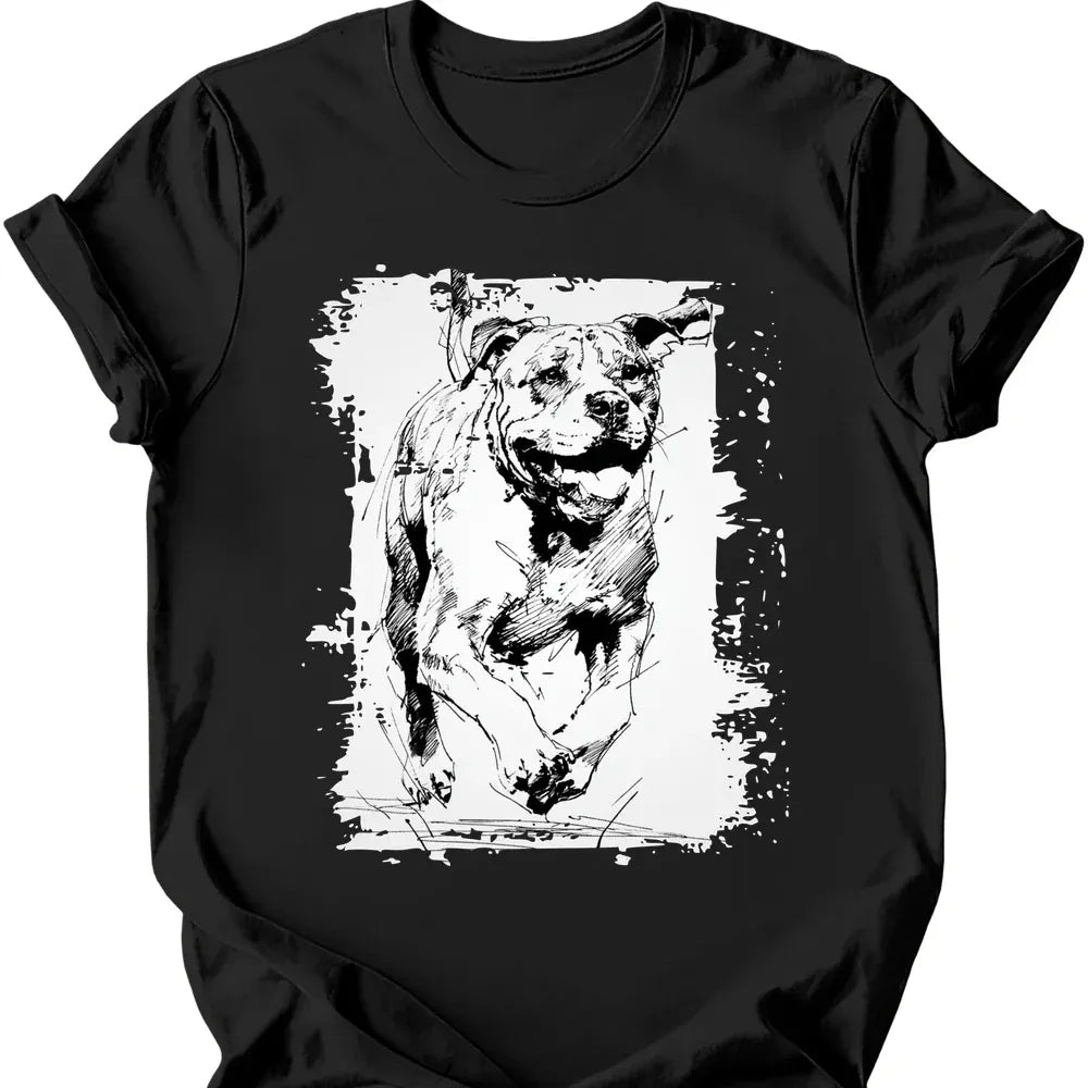 Mastiff running dog tee black