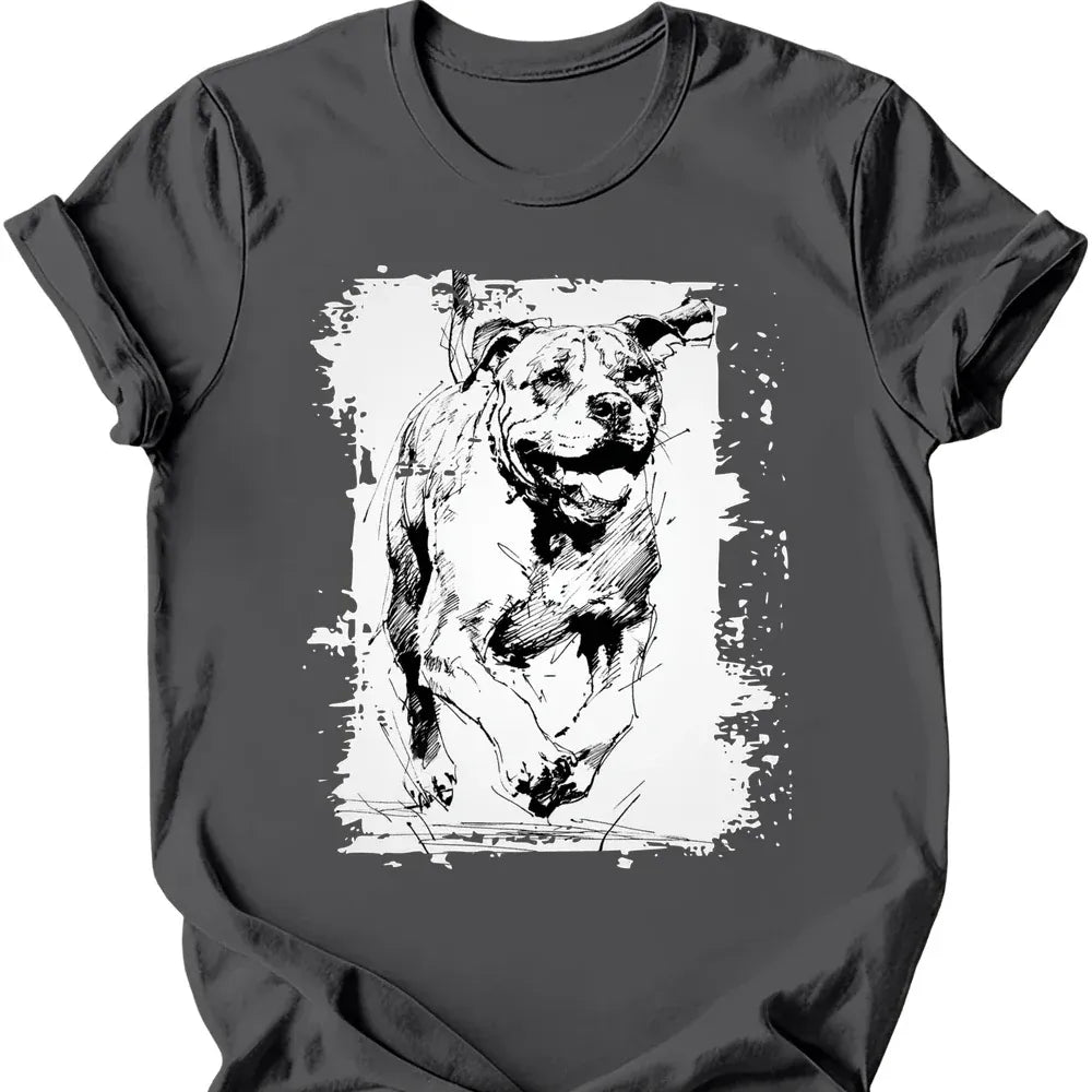 Mastiff running dog tee charcoal