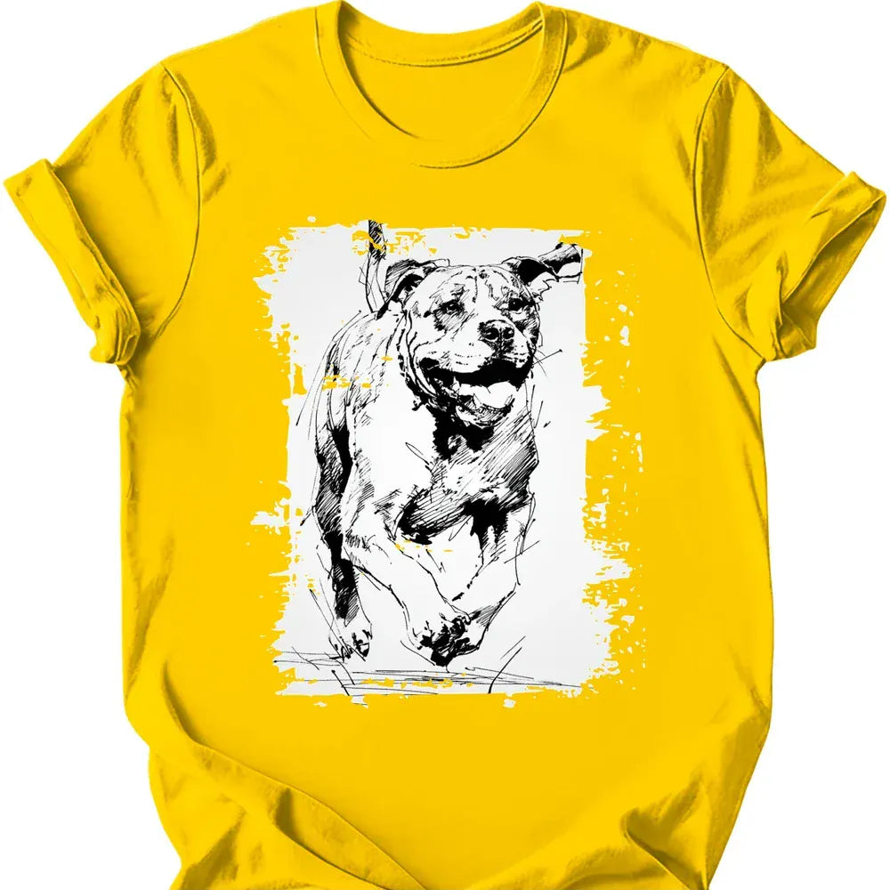 Mastiff running dog tee daisy