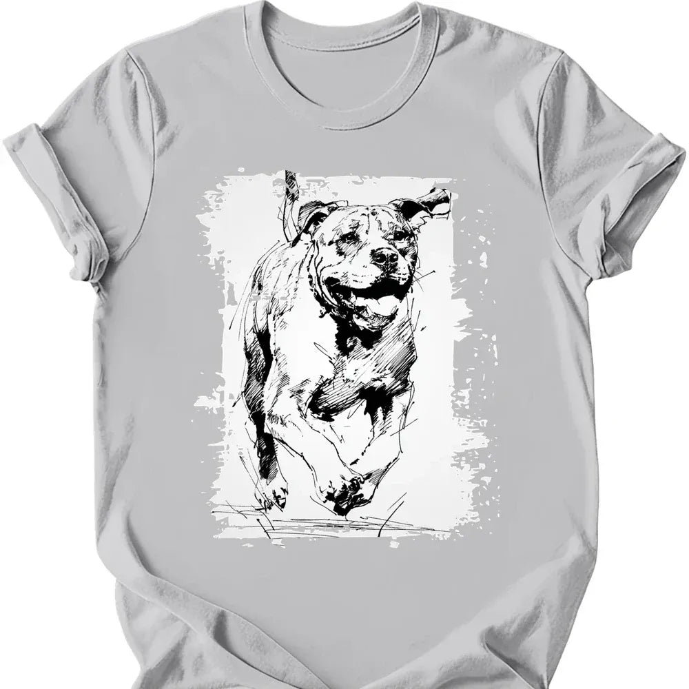 Mastiff running dog tee ice grey