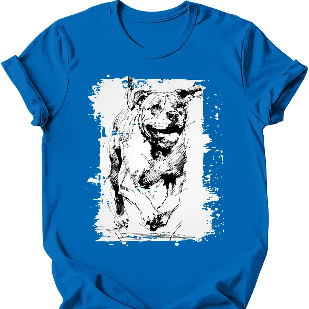 Mastiff running dog tee royal