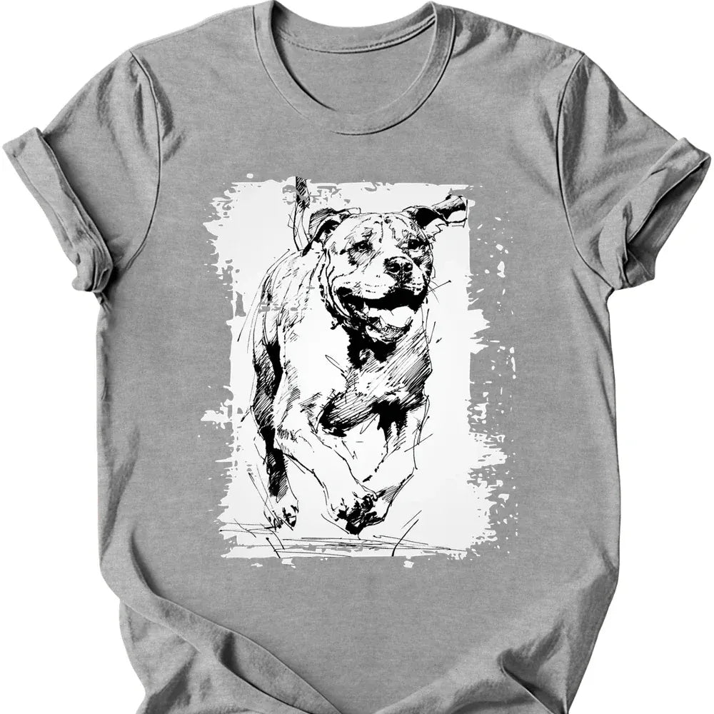 Mastiff running dog tee sport grey