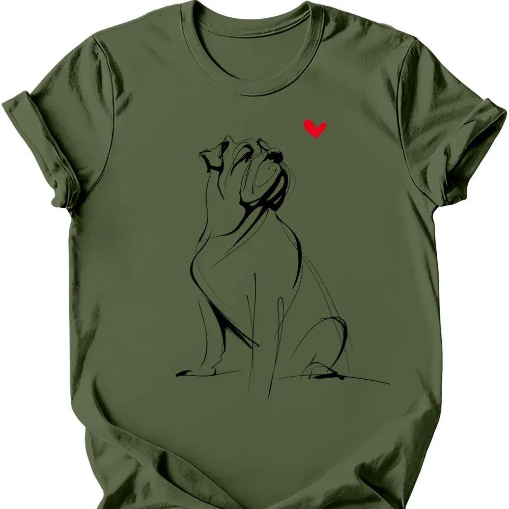Mastiff sketch tee military green
