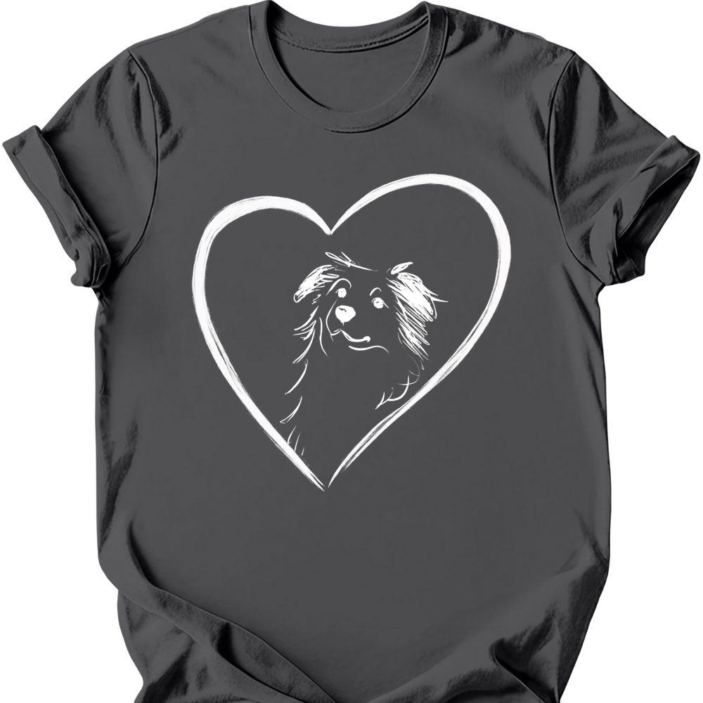 Miniature American Shepherd heart dog tee charcoal