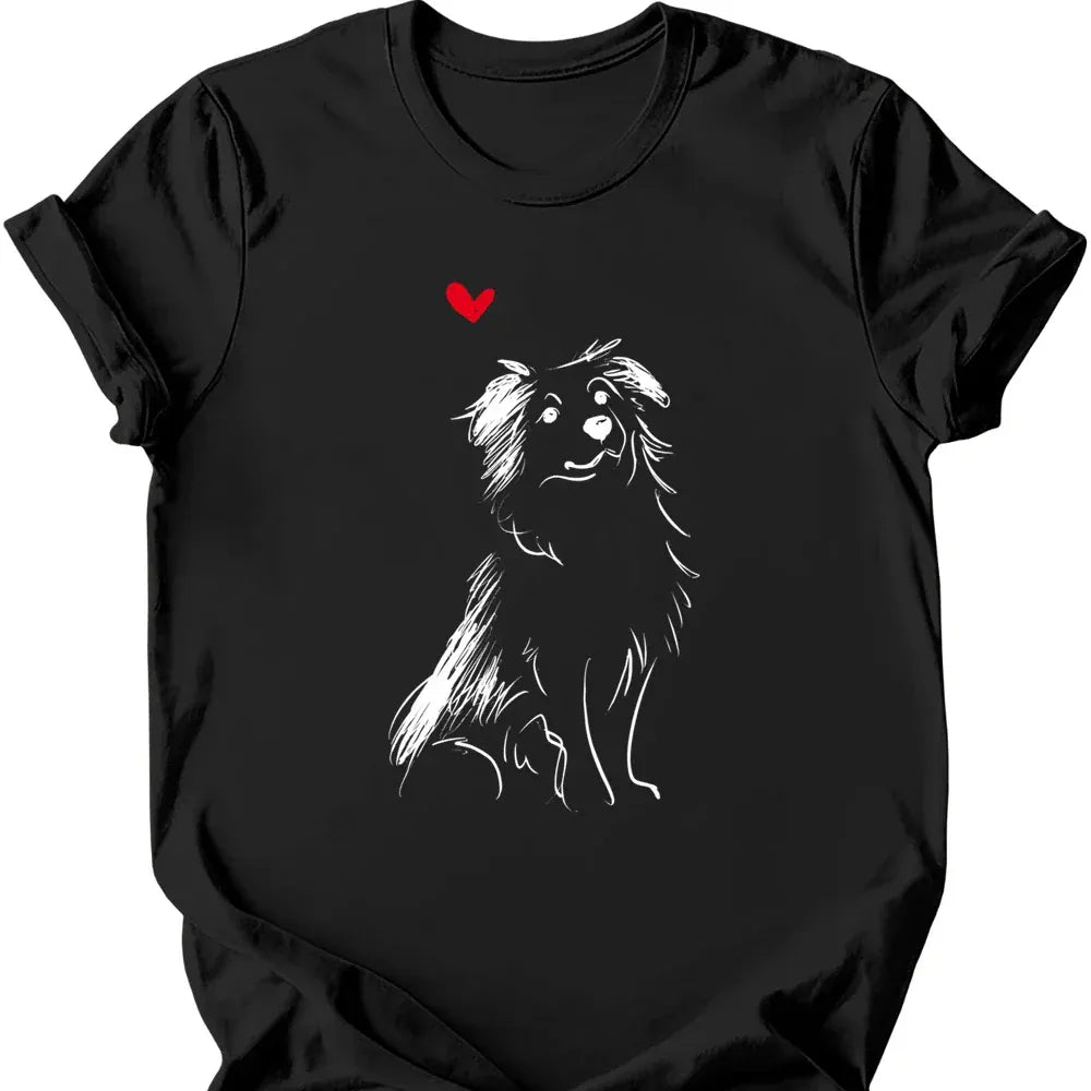 Miniature American Shepherd sketch tee black